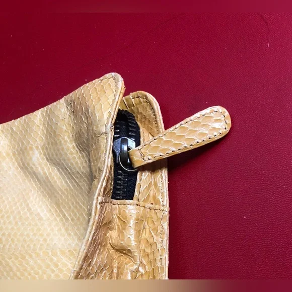 Beirn Real Snakeskin Yellow Clutch Pouch Near-Vintage - Picture 4 of 14